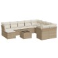 vidaXL 11-tlg. Garten-Sofagarnitur mit Kissen Beige Poly Rattan vidaXL 11-tlg. Garten-Sofagarnitur mit Kissen Beige Poly Rattan