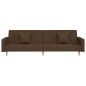 vidaXL Schlafsofa 2-Sitzer mit 2 Kissen Braun Stoff vidaXL Schlafsofa 2-Sitzer mit 2 Kissen Braun Stoff