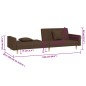 vidaXL Schlafsofa 2-Sitzer mit 2 Kissen Braun Stoff vidaXL Schlafsofa 2-Sitzer mit 2 Kissen Braun Stoff