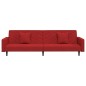 vidaXL Schlafsofa 2-Sitzer mit 2 Kissen Weinrot Samt vidaXL Schlafsofa 2-Sitzer mit 2 Kissen Weinrot Samt
