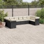 vidaXL 10-tlg. Garten-Sofagarnitur mit Kissen Schwarz Poly Rattan vidaXL 10-tlg. Garten-Sofagarnitur mit Kissen Schwarz Poly Rattan