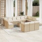 vidaXL 14-tlg. Garten-Sofagarnitur mit Kissen Beige Poly Rattan vidaXL 14-tlg. Garten-Sofagarnitur mit Kissen Beige Poly Rattan