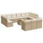 vidaXL 14-tlg. Garten-Sofagarnitur mit Kissen Beige Poly Rattan vidaXL 14-tlg. Garten-Sofagarnitur mit Kissen Beige Poly Rattan