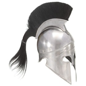 vidaXL Griechischer Krieger-Helm Antik Replik für LARP Silbern Stahl 