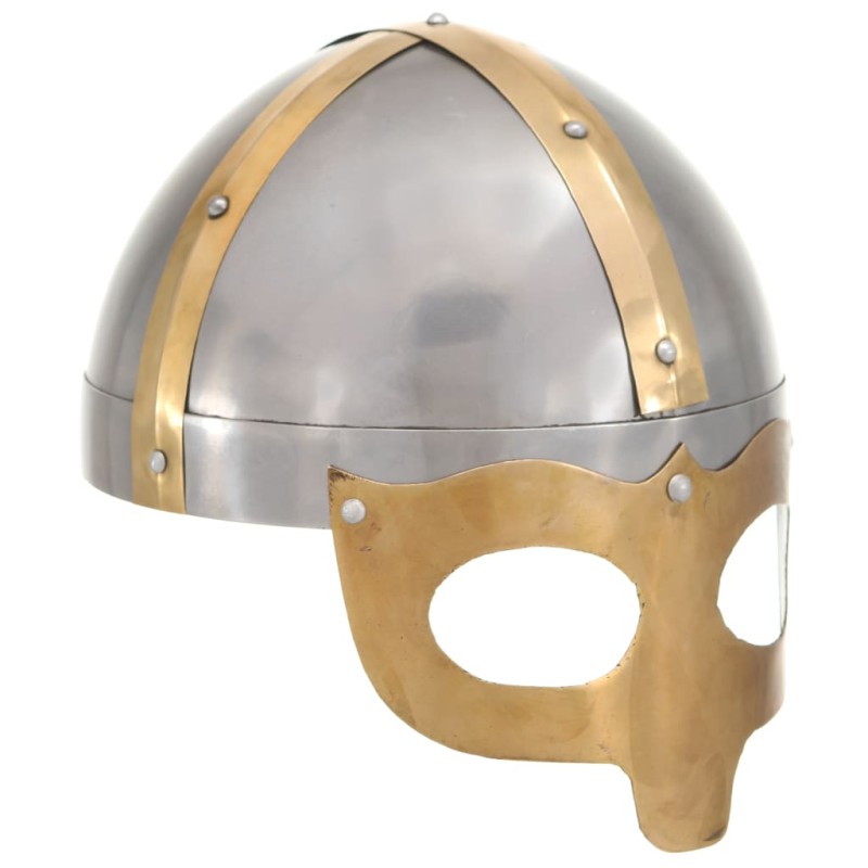 vidaXL Wikinger-Helm Antik Replik LARP Silbern Stahl vidaXL Wikinger-Helm Antik Replik LARP Silbern Stahl
