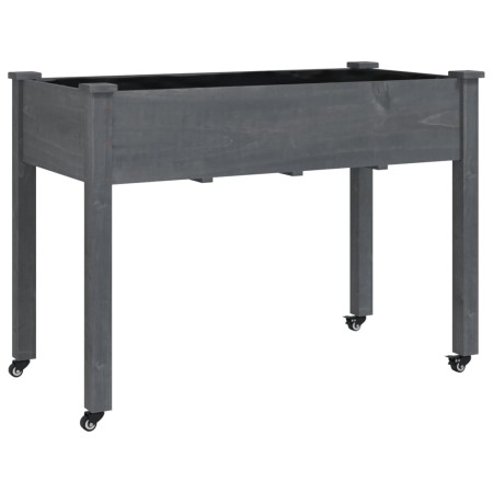 vidaXL Pflanzkübel mit Einsatz und Rollen Grau 118x59x80 cm Tannenholz