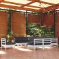 vidaXL 10-tlg. Garten-Lounge-Set mit Kissen Weiß Kiefer Massivholz vidaXL 10-tlg. Garten-Lounge-Set mit Kissen Weiß Kiefer Massivholz