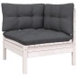 vidaXL 13-tlg. Garten-Lounge-Set mit Kissen Weiß Massivholz Kiefer vidaXL 13-tlg. Garten-Lounge-Set mit Kissen Weiß Massivholz Kiefer