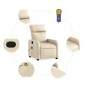 vidaXL Massagesessel Creme Stoff vidaXL Massagesessel Creme Stoff