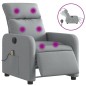 vidaXL Massagesessel Elektrisch Hellgrau Stoff vidaXL Massagesessel Elektrisch Hellgrau Stoff