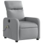vidaXL Massagesessel Elektrisch Hellgrau Stoff vidaXL Massagesessel Elektrisch Hellgrau Stoff