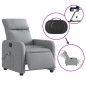 vidaXL Massagesessel Elektrisch Hellgrau Stoff vidaXL Massagesessel Elektrisch Hellgrau Stoff