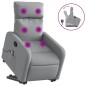 vidaXL Massagesessel mit Aufstehhilfe Hellgrau Stoff vidaXL Massagesessel mit Aufstehhilfe Hellgrau Stoff