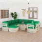 10-tlg. Garten-Sofagarnitur aus Paletten mit Kissen Fichtenholz 10-tlg. Garten-Sofagarnitur aus Paletten mit Kissen Fichtenholz