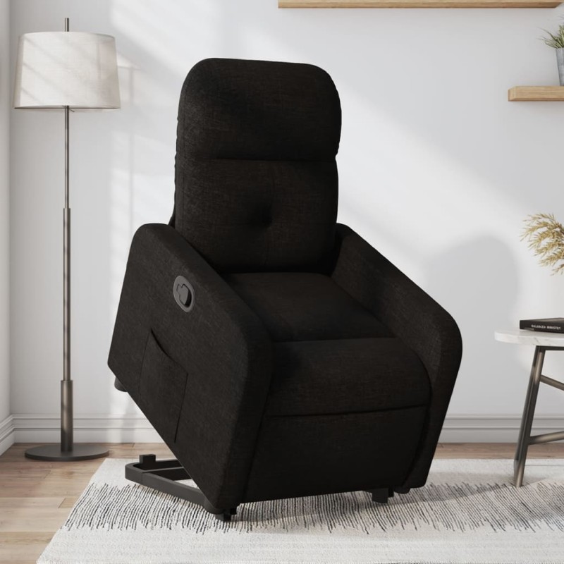 vidaXL Relaxsessel mit Aufstehhilfe Schwarz Stoff vidaXL Relaxsessel mit Aufstehhilfe Schwarz Stoff
