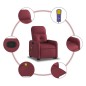 vidaXL Massagesessel mit Aufstehhilfe Weinrot Stoff vidaXL Massagesessel mit Aufstehhilfe Weinrot Stoff