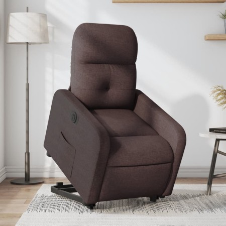 vidaXL Relaxsessel mit Aufstehhilfe Elektrisch Dunkelbraun Stoff