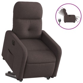 vidaXL Relaxsessel mit Aufstehhilfe Elektrisch Dunkelbraun Stoff