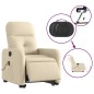 vidaXL Elektrischer Massagesessel mit Aufstehhilfe Creme Stoff vidaXL Elektrischer Massagesessel mit Aufstehhilfe Creme Stoff