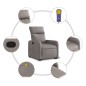 vidaXL Massagesessel mit Aufstehhilfe Taupe Stoff vidaXL Massagesessel mit Aufstehhilfe Taupe Stoff