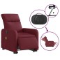 vidaXL Elektrischer Massagesessel mit Aufstehhilfe Weinrot Stoff vidaXL Elektrischer Massagesessel mit Aufstehhilfe Weinrot Stoff