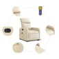 vidaXL Elektrischer Massagesessel mit Aufstehhilfe Creme Stoff vidaXL Elektrischer Massagesessel mit Aufstehhilfe Creme Stoff