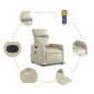 vidaXL Massagesessel Elektrisch Creme Kunstleder vidaXL Massagesessel Elektrisch Creme Kunstleder