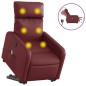 vidaXL Massagesessel mit Aufstehhilfe Elektrisch Weinrot Kunstleder vidaXL Massagesessel mit Aufstehhilfe Elektrisch Weinrot Kunstleder