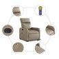 vidaXL Massagesessel mit Aufstehhilfe Elektrisch Cappuccino Kunstleder vidaXL Massagesessel mit Aufstehhilfe Elektrisch Cappuccino Kunstleder