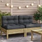 vidaXL Gartensofa ohne Armlehnen mit Kissen 2 Stk. Kiefernholz vidaXL Gartensofa ohne Armlehnen mit Kissen 2 Stk. Kiefernholz