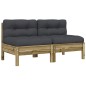 vidaXL Gartensofa ohne Armlehnen mit Kissen 2 Stk. Kiefernholz vidaXL Gartensofa ohne Armlehnen mit Kissen 2 Stk. Kiefernholz