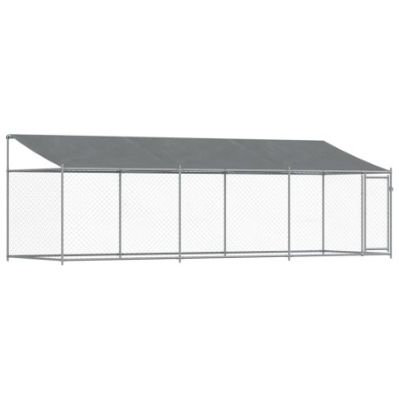 vidaXL Hundezwinger mit Dach und Tür Grau 6x2x2 m Verzinkter Stahl