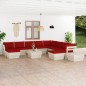 12-tlg. Garten-Sofagarnitur aus Paletten mit Kissen Fichtenholz 12-tlg. Garten-Sofagarnitur aus Paletten mit Kissen Fichtenholz