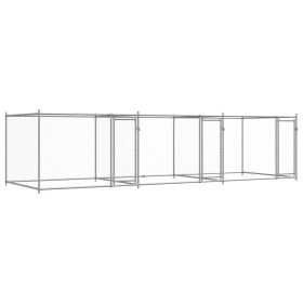 vidaXL Hundezwinger mit Türen Grau 6x2x1,5 m Verzinkter Stahl