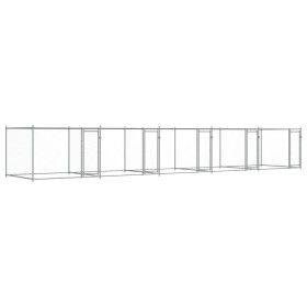 vidaXL Hundezwinger mit Türen Grau 10x2x1,5 m Verzinkter Stahl