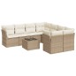 vidaXL 9-tlg. Garten-Sofagarnitur mit Kissen Beige Poly Rattan vidaXL 9-tlg. Garten-Sofagarnitur mit Kissen Beige Poly Rattan
