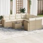 vidaXL 9-tlg. Garten-Sofagarnitur mit Kissen Beige Poly Rattan vidaXL 9-tlg. Garten-Sofagarnitur mit Kissen Beige Poly Rattan
