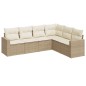 vidaXL 6-tlg. Garten-Sofagarnitur mit Kissen Beige Poly Rattan vidaXL 6-tlg. Garten-Sofagarnitur mit Kissen Beige Poly Rattan