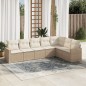 vidaXL 7-tlg. Garten-Sofagarnitur mit Kissen Beige Poly Rattan vidaXL 7-tlg. Garten-Sofagarnitur mit Kissen Beige Poly Rattan