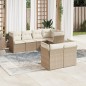 vidaXL 7-tlg. Garten-Sofagarnitur mit Kissen Beige Poly Rattan vidaXL 7-tlg. Garten-Sofagarnitur mit Kissen Beige Poly Rattan