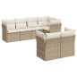 vidaXL 7-tlg. Garten-Sofagarnitur mit Kissen Beige Poly Rattan vidaXL 7-tlg. Garten-Sofagarnitur mit Kissen Beige Poly Rattan