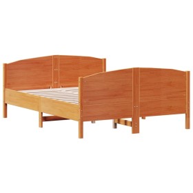 vidaXL Massivholzbett ohne Matratze Wachsbraun 140x200 cm Kiefernholz