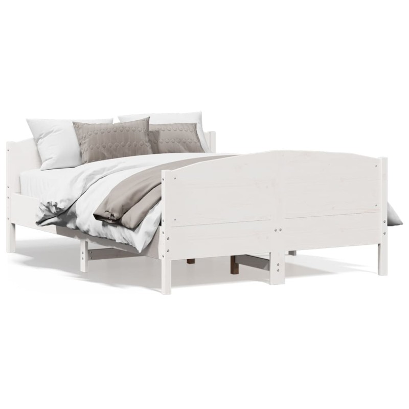 vidaXL Massivholzbett ohne Matratze Weiß 140x190 cm Kiefernholz vidaXL Massivholzbett ohne Matratze Weiß 140x190 cm Kiefernholz
