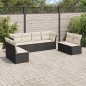 vidaXL 8-tlg. Garten-Sofagarnitur mit Kissen Schwarz Poly Rattan vidaXL 8-tlg. Garten-Sofagarnitur mit Kissen Schwarz Poly Rattan