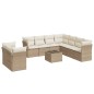 vidaXL 10-tlg. Garten-Sofagarnitur mit Kissen Beige Poly Rattan vidaXL 10-tlg. Garten-Sofagarnitur mit Kissen Beige Poly Rattan