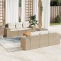 vidaXL 7-tlg. Garten-Sofagarnitur mit Kissen Beige Poly Rattan vidaXL 7-tlg. Garten-Sofagarnitur mit Kissen Beige Poly Rattan