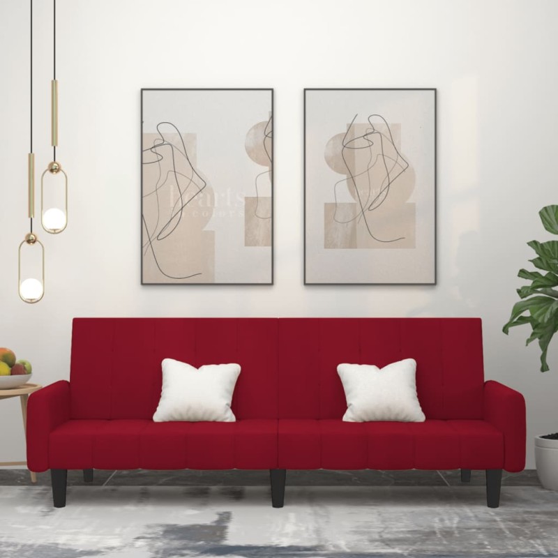 vidaXL Schlafsofa 2-Sitzer Weinrot Samt vidaXL Schlafsofa 2-Sitzer Weinrot Samt