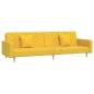 vidaXL Schlafsofa 2-Sitzer mit 2 Kissen Gelb Stoff vidaXL Schlafsofa 2-Sitzer mit 2 Kissen Gelb Stoff