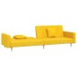 vidaXL Schlafsofa 2-Sitzer mit 2 Kissen Gelb Stoff vidaXL Schlafsofa 2-Sitzer mit 2 Kissen Gelb Stoff