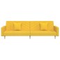 vidaXL Schlafsofa 2-Sitzer mit 2 Kissen Gelb Stoff vidaXL Schlafsofa 2-Sitzer mit 2 Kissen Gelb Stoff